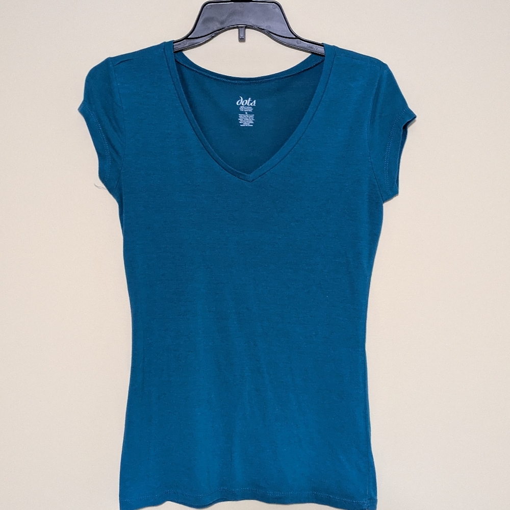 Dots Blue Fitted Short Sleeve Tee